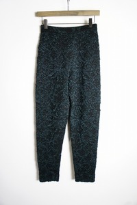 新品23AW TANタン TN23FW014 LULEX JACQUARD KNIT PANTS ジャカード ニット パンツ 総柄 黒1009O★2