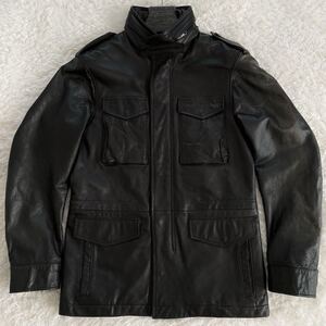 Calvin Klein Jeans カルバンクラインジーンズ フィールドジャケット レザージャケット M-65 ラムレザー Lサイズ