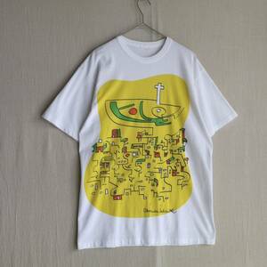 80s 90s USA vintage Tシャツ / ホワイト プリント イラスト アート 半袖 ビンテージ T4-06095-9698