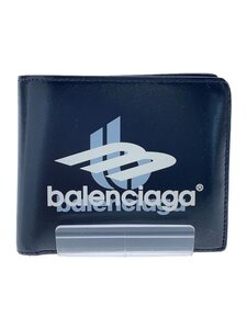 BALENCIAGA◆2つ折り財布/レザー/ブラック/メンズ/594549