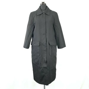 90s-00s/Made in Japan★スーツにも合う♪ステンカラーロングコート【women’s size -M-L/黒/black】Coats/Jackets/Jumpers◆pBH290