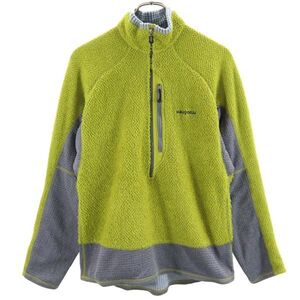 パタゴニア USA製 ハーフジップ ハーフジップ ボア フリースジャケット M グリーン系 patagonia アウトドア メンズ