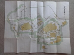 11b3*　古い図面　御本丸西丸御城内総絵図　原図二分の一　江戸城　色刷り　大奥　二ノ丸　三の丸