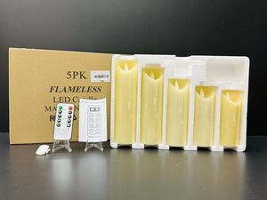 新品 FLAMELESS LED Candle 5個入り リモコン タイマー 調光 フレームレス キャンドル 結婚式 誕生日 撮影 インテリア 飾り 演出 記念日