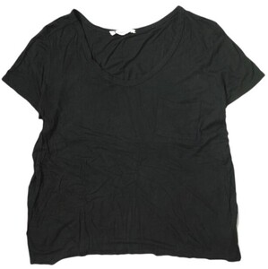 T by ALEXANDER WANG ティーバイアレキサンダーワン レーヨンUネックポケットカットソー 61-04-0402-100 XS ブラック 半袖 Tシャツ f1157