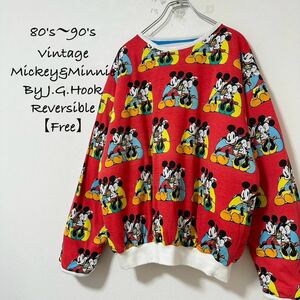 80s〜90s★ヴィンテージ★Disney/ディズニー★Mickey&Minnie/ミッキー&ミニー★JG Hook★リバーシブル