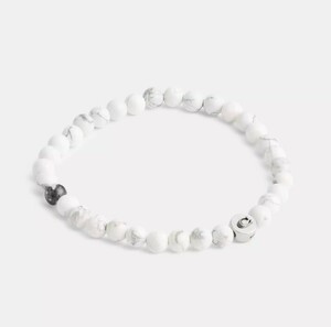 ロサンゼルスから最新本物をお届け!!　【直営モデル】　COACH Howlite Beaded Bracelet ハウライトビーズブレスレット　CT633　　US限定!!