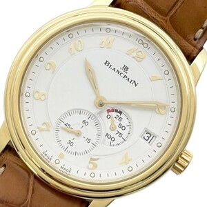 ブランパン BLANCPAIN ニュークラシック パワーリザーブ B1106-1418-55 ホワイト K18YG/革ベルト 腕時計 メンズ 中古