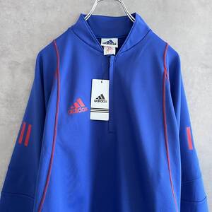 デッドストック 00s adidas アディダス ハーフジップトレーニングシャツ 新品未使用 タグ付き 万国国旗