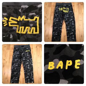 ★激レア★ キースヘリング × BAPE camo スウェットパンツ Lサイズ KEITH HARING a bathing ape sweat pants エイプ ベイプ 迷彩 w8804