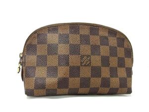 1円 LOUIS VUITTON ルイヴィトン N47516 ダミエ ポシェット コスメティックPM ポーチ マルチケース 小物入れ ブラウン系 FF2342