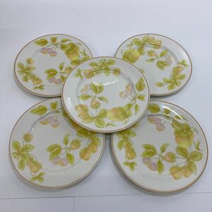 387　中古　Noritake　ノリタケ　ディッシュプレート　イエロー　フルーツ　Versatone　Japan　5枚