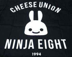 2019 CUNE『ワークシャツ C.U.N.E.（CHEESE UNION NINJA EIGHT）』 半袖 黒 前後プリント サイズ2・身幅約61.5cm※未使用品/商品タグ付き