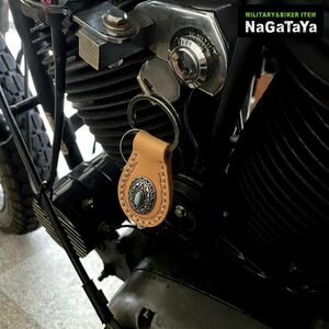 新品 本革 ネイティブアメリカン レザー コンチョ キーホルダー ターコイズ飾りコンチョタイプ ナチュラル BIKER アクセサリー ココペリ