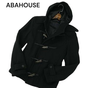 ABAHOUSE アバハウス 秋冬 メルトン ウール★ ダッフル コート Sz.2　メンズ 黒　A4T00045_1#N