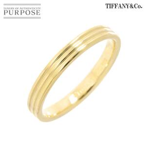 ティファニー TIFFANY&CO. 3ロウ 15.5号 リング 幅3mm K18 YG イエローゴールド 750 指輪 Three Row Ring 90237902