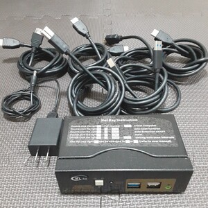 ★パソコン切替器 デュアルHDMIディスプレイ対応 KVM SWITCH