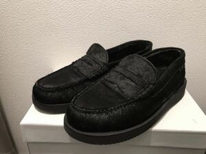 Engineered Garments × SEBAGO ハラコ ローファー EG LOAFER WILD スリッポン 黒 シューズ スニーカー US8