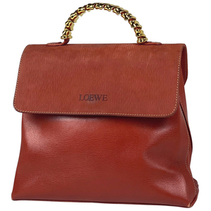 ロエベ LOEWE ベラスケス ハンドバッグ 2WAY ショルダーバッグ オレンジ ハンドバッグ レザー レッド レディース 【中古】