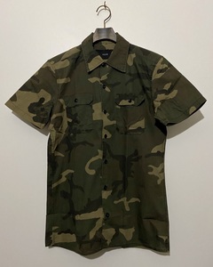 新品☆AKM × Dickies ディッキーズ 別注 迷彩 カモフラ 半袖シャツ XL 大きいサイズ ビッグサイズ 軍物 ミリタリー コットン ナイロン