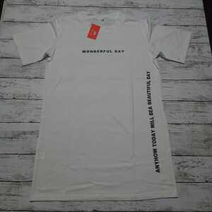 新品 韓国 ロゴTシャツ WHITE スリット入り シンプルデザイン 