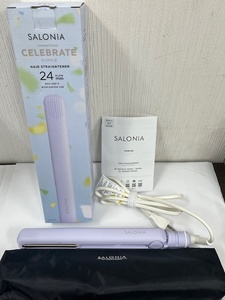 C-73918Y 【中古】 SALONIA サロニア ストレートアイロン セレブレイトパープル 24㎜ SL-004SCP 電源が付くことのみ確認