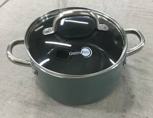 現状品 訳あり グリーンパン GREENPAN 両手鍋 キャセロール 20cm ガス IH 対応 PFASフリー 有害物質不使用 セラミックコーティング