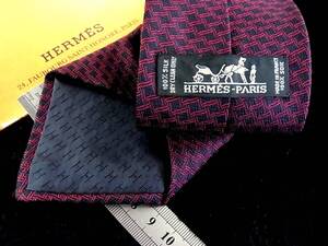 ★*:.【新品N】0342　エルメス-パリス【人気の総Ｈ柄】【最高級】「HERMES」ネクタイ