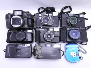 ☆Konica C35 / CHINON 35FS / FUJI SUPER115 / FUJI Hi! Mickey Mouse ...etc コンパクトカメラ フィルムカメラ 9個セット ジャンク品