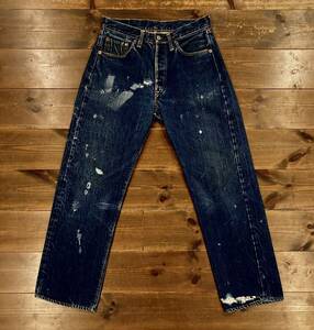 極上 LEVI’S リーバイス 501 60s タイプ物 S TYPE Vステッチ デニム ジーンズ メンズ 30 W30L32 フルリペア済 濃紺 68年製 501XX BIG E