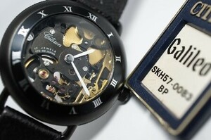 1円～ CITIZEN 貴重モデル【シチズン 両面スケルトン Galileo】メンズ 手巻き タグ付きデッドストック級 美品