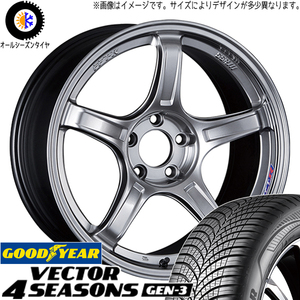 225/55R18 オールシーズンタイヤホイールセット XV etc (GOODYEAR Vector4seasons & SSR GTX03 5穴 100)