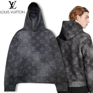 8 国内正規品 LOUIS VUITTON ルイヴィトン RM211M IHNHKY24W 3D LV モノグラム フーディーパーカー スウェット グレー系 S メンズ