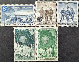 【外国切手】 オーストラリア領アトランティック諸島 1959年12月16日 発行 南極調査 消印付き