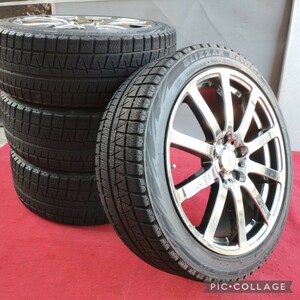 無限 MUGEN NR 18in 7.5J +55 PCD114.3 ブリヂストン BLIZZAK REVO GZ 4本中セット225/45R18 クラウン カムリ マークX オデッセイ プリウス