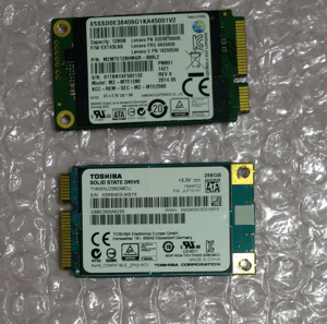 東芝 Toshiba MSATA THNSNJ256MGCU 256GB / サムスン Sumsung MSATA MZMTE128HMGR-000L2 128GB ジャンク 1円