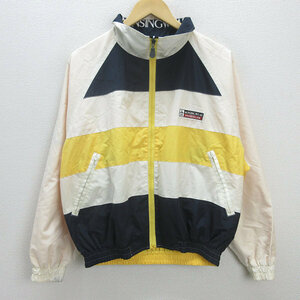 D■マンシングウェア/Munsingwear リバーシブルブルゾン JKT/ゴルフウェア【SA】白 紺 黄/MENS/48【中古】■