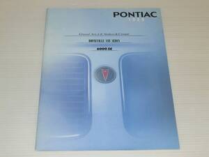 【カタログのみ】ポンティアック　1989　グランダム LE セダン・クーペ/ボンネビル SSE セダン/6000SE