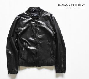 BANANA REPUBLIC バナナリパブリック レザー シングルライダース ジャケット 黒 S