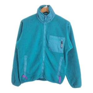 90年代 USA製 patagonia パタゴニア フリースジャケット アウトドア ブルー (メンズ S) 中古 古着 R0498