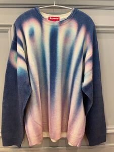 シュプリーム セーター Blurred Logo Sweater Lサイズ ロゴ ブルー Supreme ニット