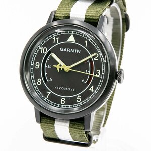 1円 稼働 箱/取扱説明書付 GARMIN ガーミン 201-160449 ナイロン VIVOMOVE QZ クオーツ 3針 腕時計 メンズ ラウンド 0717820240924