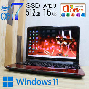 ★美品 最上級4コアi7！新品SSD512GB メモリ16GB★A56D Core i7-2670QM Webカメラ Win11 MS Office2019 Home&Business ノートPC★P71069