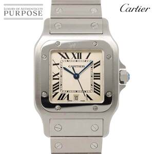 カルティエ Cartier サントスガルベLM W20060D6 メンズ 腕時計 デイト アイボリー クォーツ ウォッチ Santos 90260036