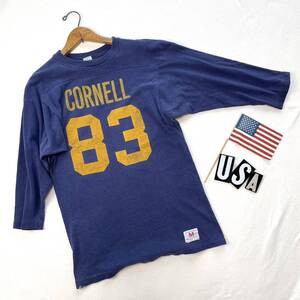 【美品】７０ｓチャンピオンバートリコタグビンテージフットボールナンバリングＴシャツＵＳＡ製アメリカ米国7０年代ヴィンテージ七分袖83