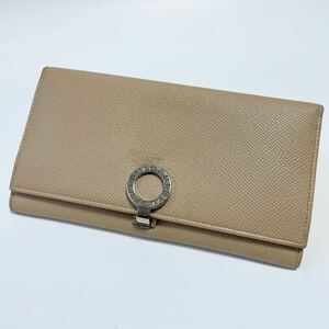 ★BVLGARI ブルガリ 二つ折り 長財布 ベージュ【鑑定済み 本物保証】