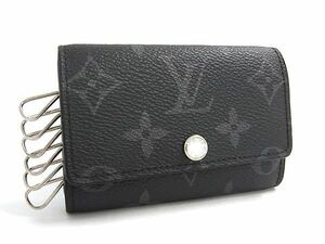 1円 ■美品■ LOUIS VUITTON ルイヴィトン M82603 モノグラムエクリプス ミュルティクレ6 6連 キーケース 鍵入れ ブラック系 AY8949