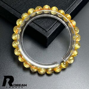 高級 EU製 定価35万円★ROBEAN・極!極満針ルチルクォーツ★猫目 ブレスレット パワーストーン 天然石 金運 お守り 7.5-7.8mm k1126320