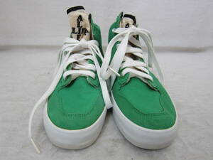 ALIFE MEN EVERYBODY HIGH CROSS CANVAS（エーライフ）　ハイカットキャンバスシューズ　　緑×白ロゴ　　24㎝　US6　　ok2311E