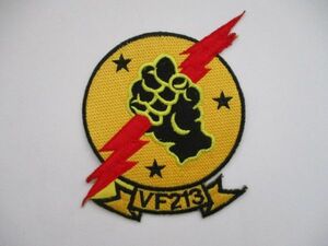 【送料無料】アメリカ海軍VF-213パッチ刺繍ワッペン/AアイスマンICE MAN US NAVYトップガンSQUADRON攻撃飛行隊Top Gun米海軍USN米軍 M47